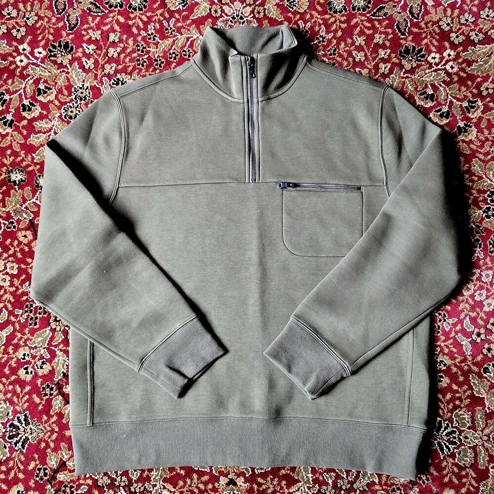 Banana Republic Men's L Green Quarter-Zip Pullover Sweatshirt